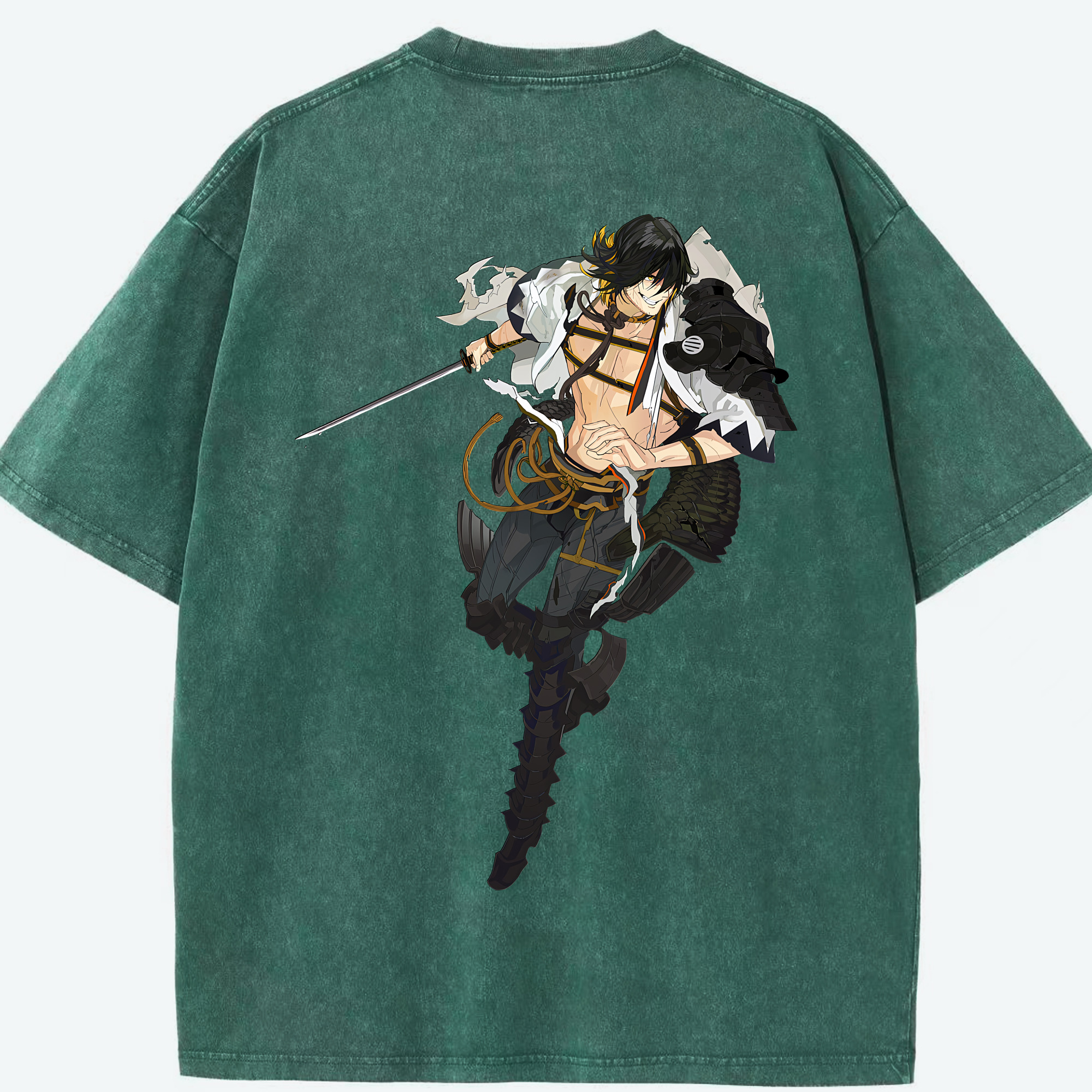 （画像用） 刀剣乱舞 Touken Ranbu 綿100% ヴィンテージ風 半袖Tシャツ（背面プリント）